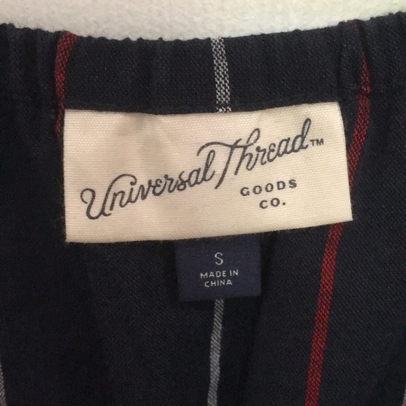 Navy red and white stripe jumpsuit with belt - Picture 3 of 3